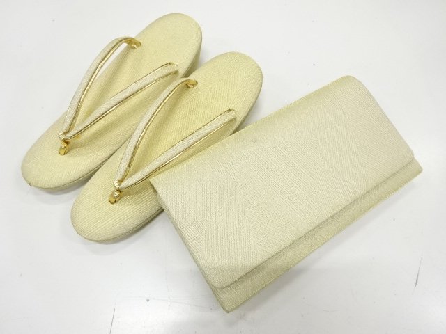未使用品　金糸　和装バッグ・草履セット(草履23センチ)